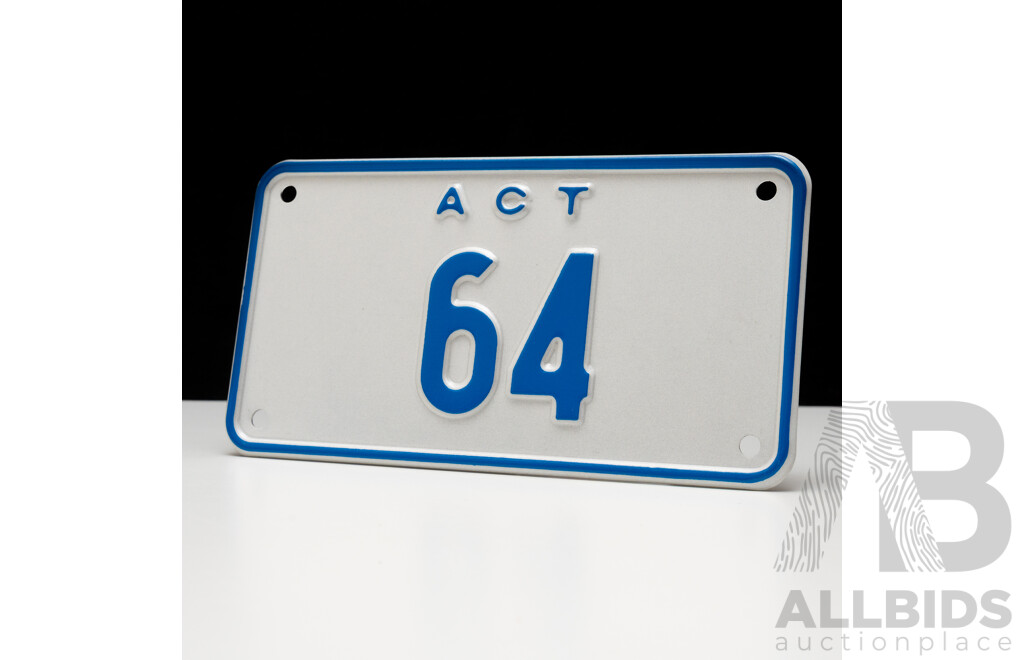 ACT Two Digit Numerical MOTORBIKE NUMBER PLATE- 64