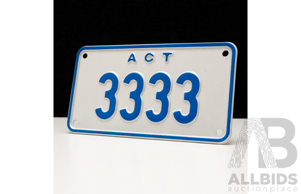 ACT Four Digit Numerical MOTORBIKE NUMBER PLATE- 3333