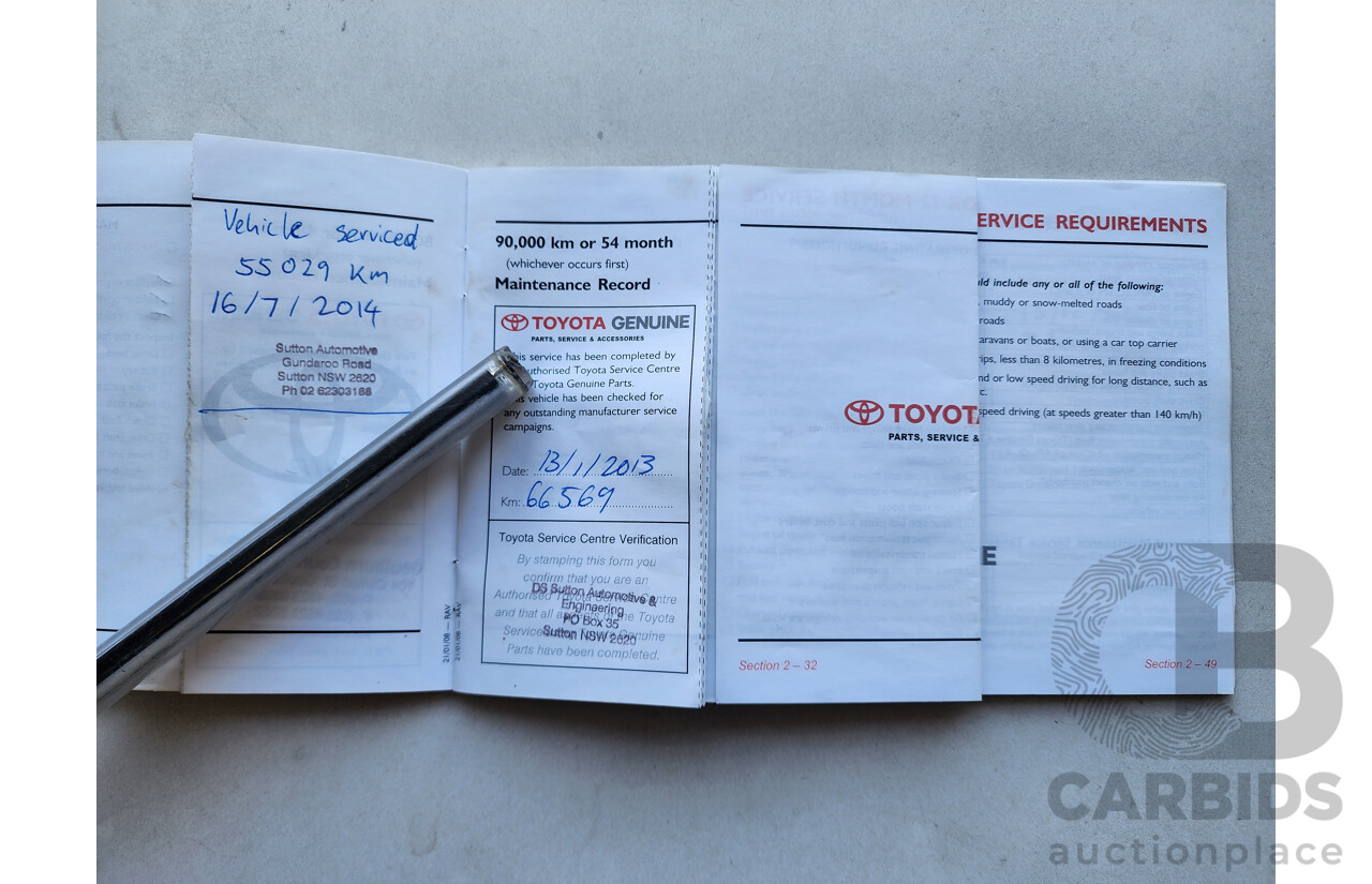 07/2008 Toyota Rav4 Cruiser (4x4) ACA33R 4d Wagon Silver 2.4L