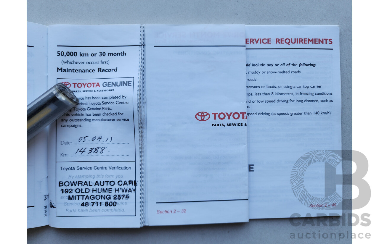 07/2008 Toyota Rav4 Cruiser (4x4) ACA33R 4d Wagon Silver 2.4L