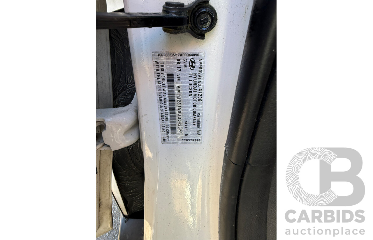08/2017 Hyundai Tucson ACTIVE R-SERIES (AWD) AWD TL2 MY18 4D Wagon White Turbo Diesel 2.0L