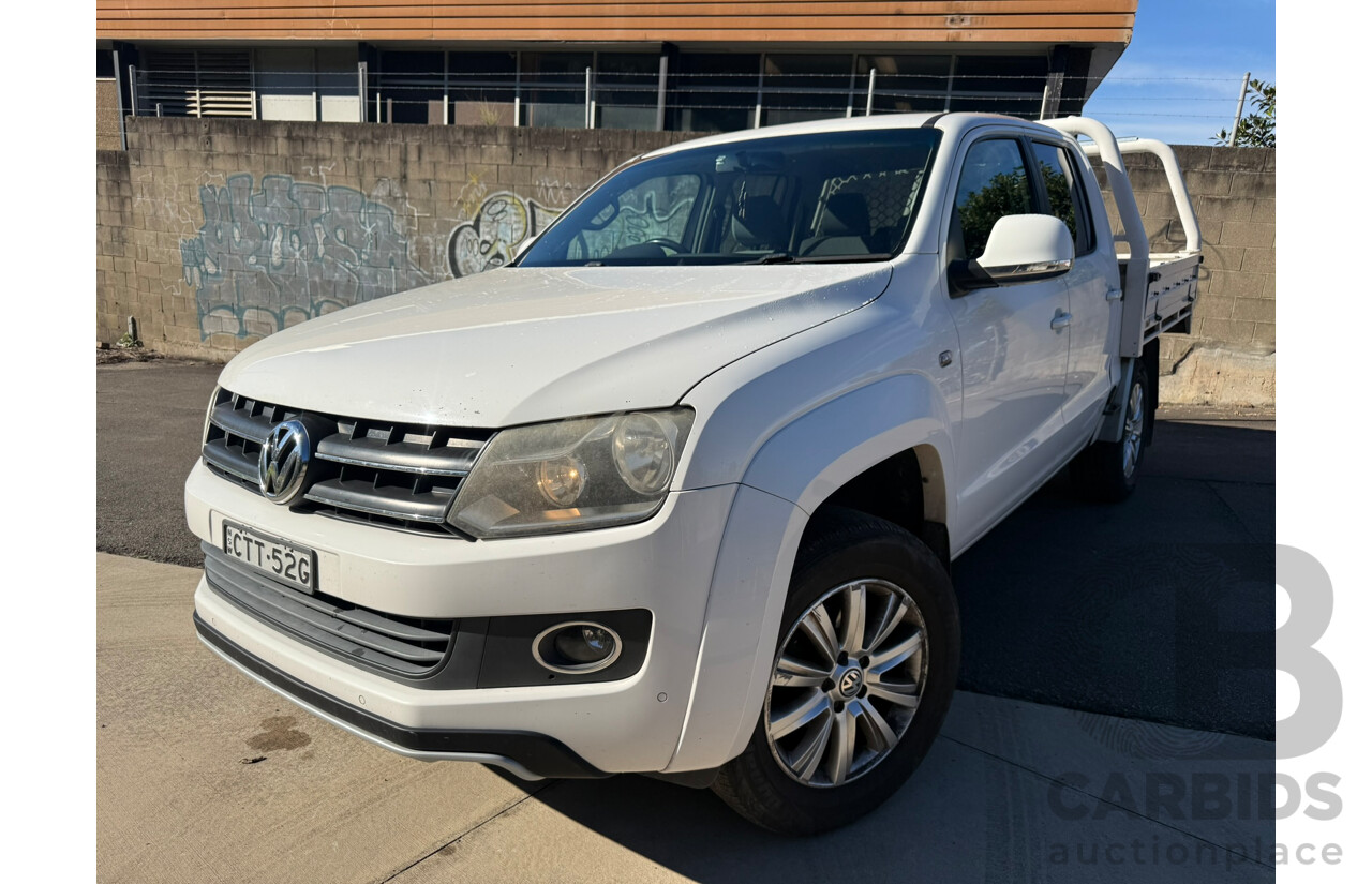 07/2014 Volkswagen Amarok TDI400 HIGHLINE (4x4) 4x4 2H MY13 Dual Cab Utility White Turbo Diesel 2.0L
