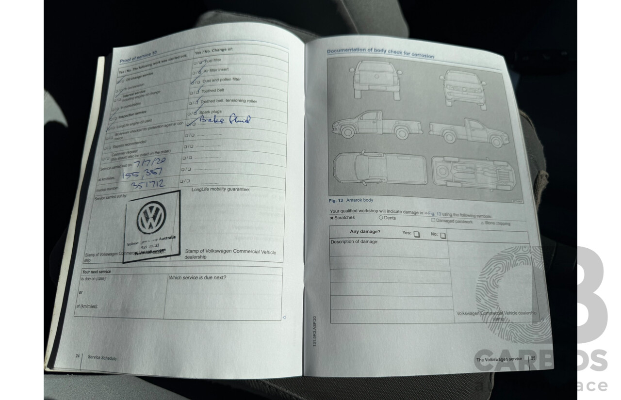 07/2014 Volkswagen Amarok TDI400 HIGHLINE (4x4) 4x4 2H MY13 Dual Cab Utility White Turbo Diesel 2.0L