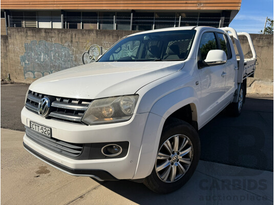 07/2014 Volkswagen Amarok TDI400 HIGHLINE (4x4) 4x4 2H MY13 Dual Cab Utility White Turbo Diesel 2.0L
