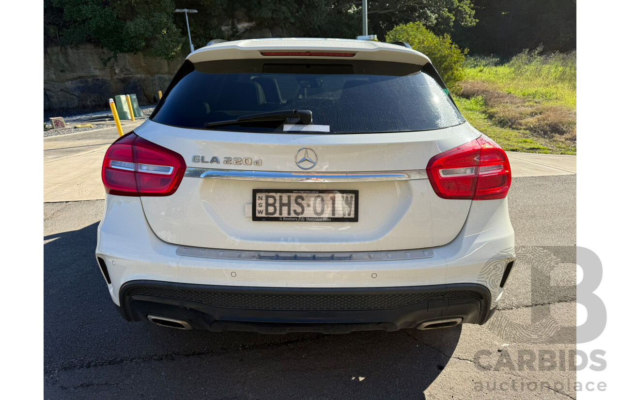 01/2017 Mercedes-Benz Gla 220 d FWD X156 MY17 4D Wagon White Turbo Diesel 2.1L