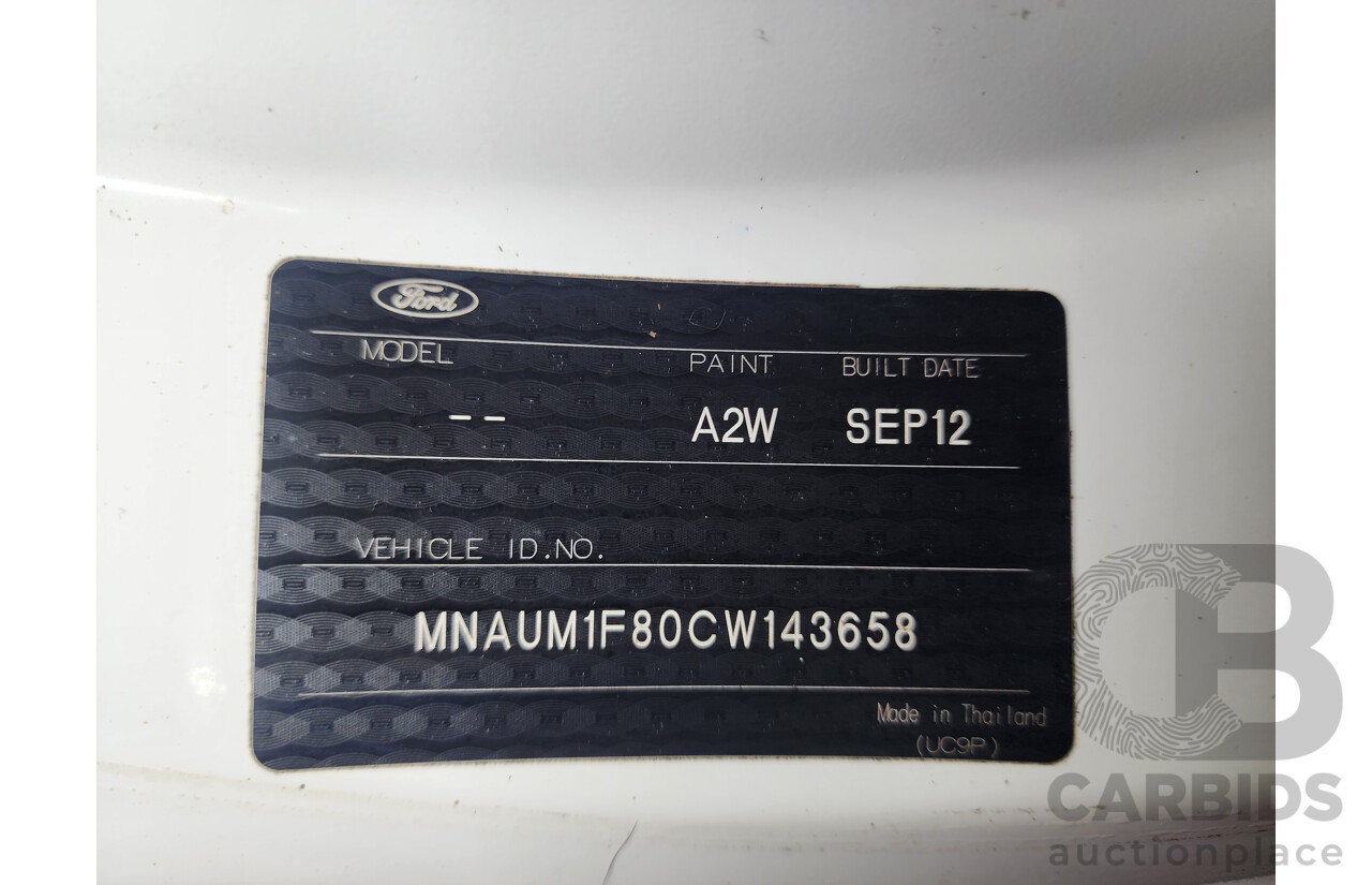 10/2012 Ford Ranger XL 2.2 Hi-Rider (4x2) PX Super C/Chas White 2.2L