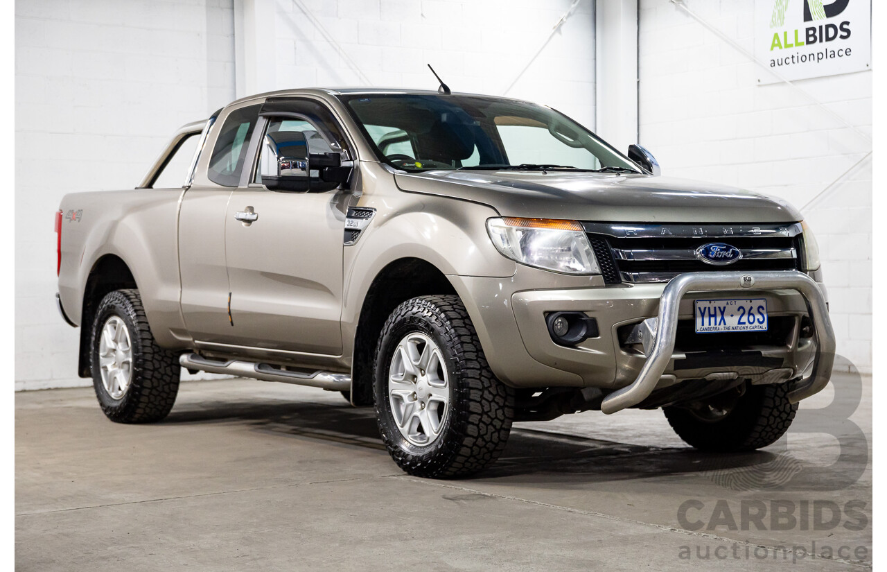 4/2012 Ford Ranger XLT 3.2 (4x4) PX Super Cab Pick Up Sparkling Gold Mica Turbo Diesel 3.2L