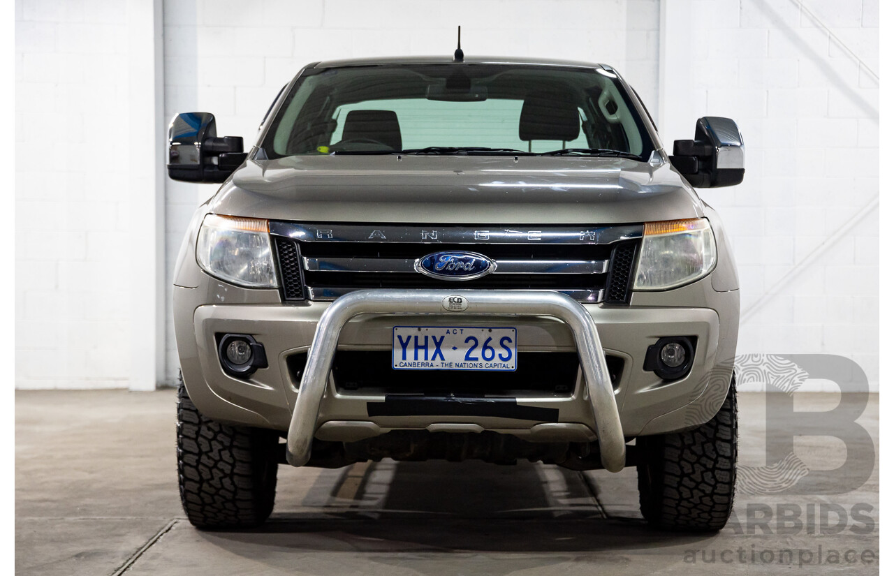 4/2012 Ford Ranger XLT 3.2 (4x4) PX Super Cab Pick Up Sparkling Gold Mica Turbo Diesel 3.2L
