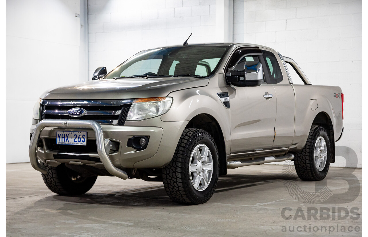 4/2012 Ford Ranger XLT 3.2 (4x4) PX Super Cab Pick Up Sparkling Gold Mica Turbo Diesel 3.2L