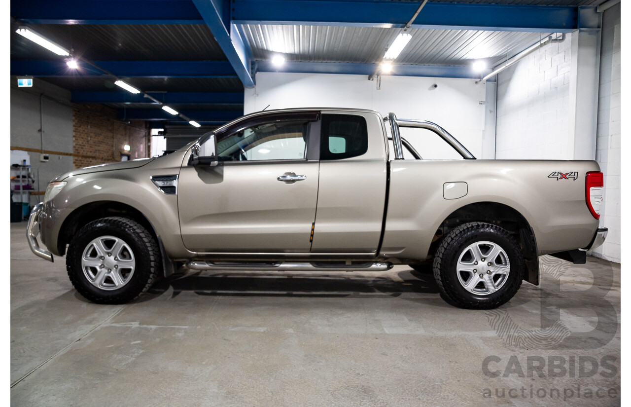 4/2012 Ford Ranger XLT 3.2 (4x4) PX Super Cab Pick Up Sparkling Gold Mica Turbo Diesel 3.2L