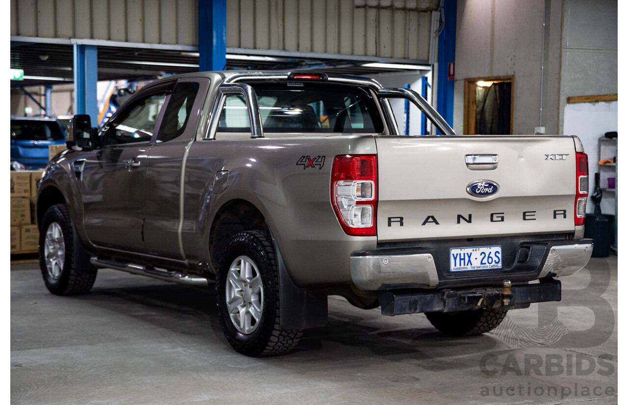 4/2012 Ford Ranger XLT 3.2 (4x4) PX Super Cab Pick Up Sparkling Gold Mica Turbo Diesel 3.2L