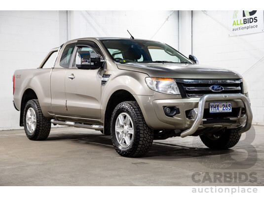 4/2012 Ford Ranger XLT 3.2 (4x4) PX Super Cab Pick Up Sparkling Gold Mica Turbo Diesel 3.2L