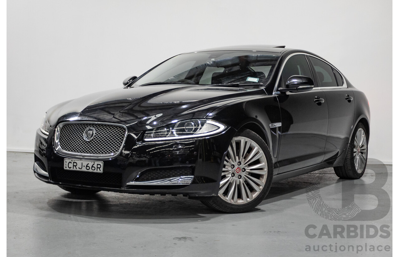 10/2013 Jaguar XF 2.0 Luxury (RWD) MY13 4D Sedan Ultimate Black Metallic Turbo 2.0L