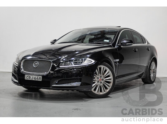 10/2013 Jaguar XF 2.0 Luxury (RWD) MY13 4D Sedan Ultimate Black Metallic Turbo 2.0L