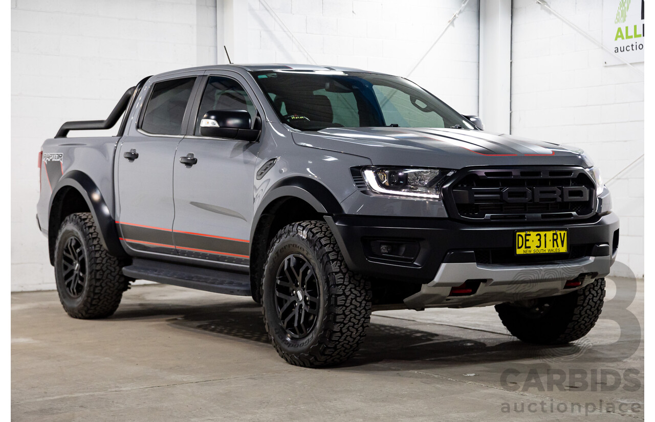 02/2022 Ford Ranger Raptor (4x4) PX MKIII MY21.75 Double Cab P/Up Grey Twin Turbo Diesel 2.0L