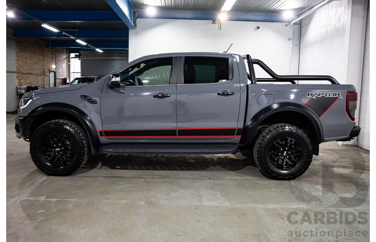 02/2022 Ford Ranger Raptor (4x4) PX MKIII MY21.75 Double Cab P/Up Grey Twin Turbo Diesel 2.0L