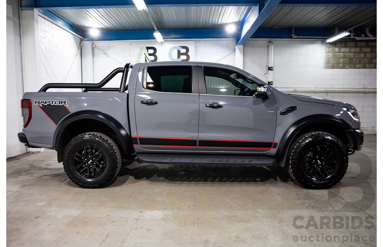 02/2022 Ford Ranger Raptor (4x4) PX MKIII MY21.75 Double Cab P/Up Grey Twin Turbo Diesel 2.0L
