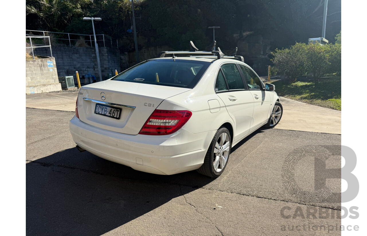 08/2011 Mercedes-Benz C200 CDI BE RWD W204 MY11 4D Sedan White Turbo Diesel 2.1L