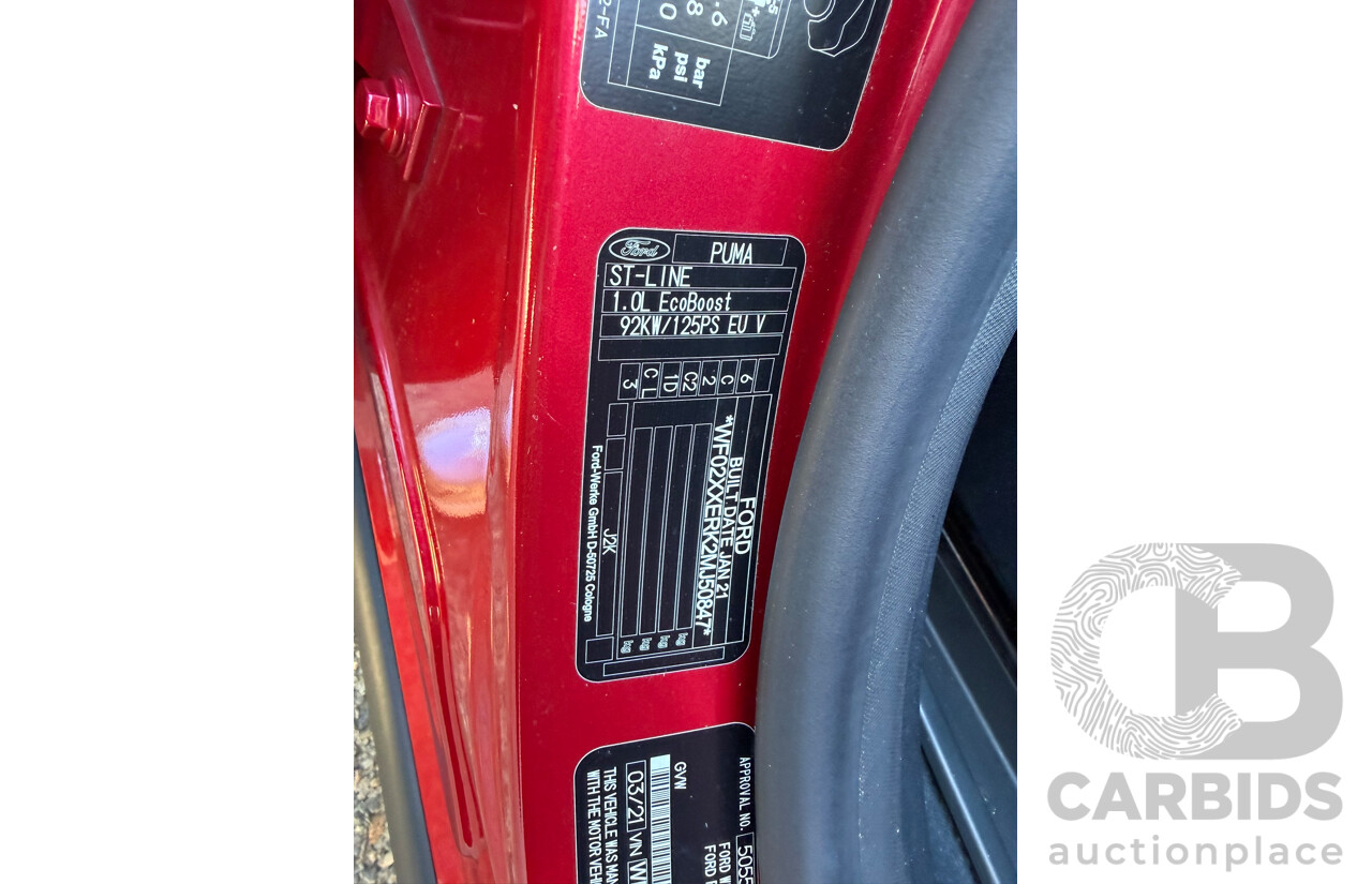 03/2021 Ford Puma ST-Line MY21.25 5d Hatchback Red Turbo 1.0L