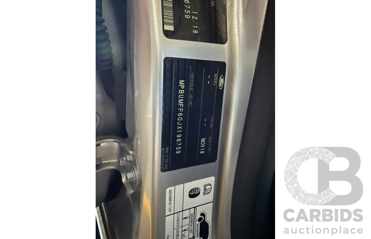 12/2018 Ford Ranger Wildtrak 2.0 (4x4) PX MKIII MY19 Double Cab P/Up Silver 2.0L
