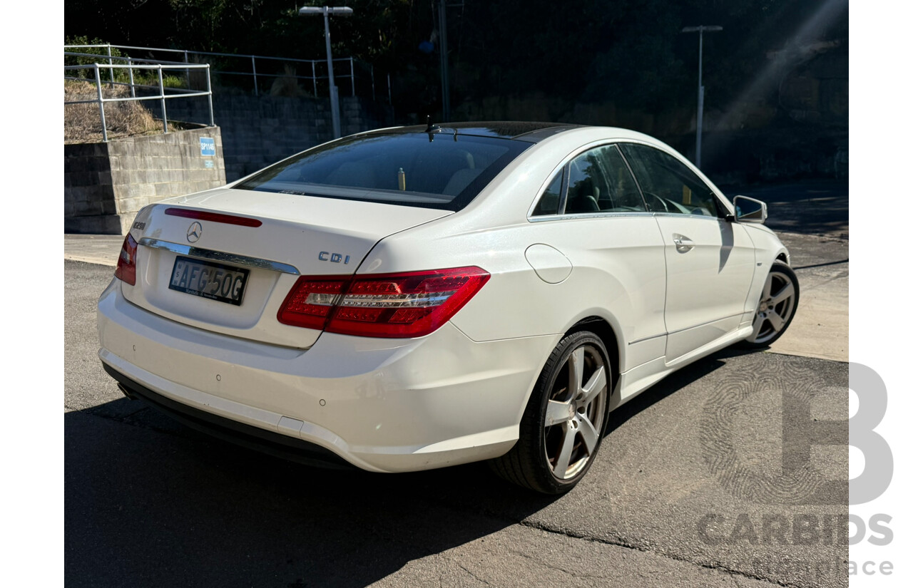 05/2010 Mercedes-Benz E250 CDI ELEGANCE RWD 207 2D Coupe White Turbo Diesel 2.1L