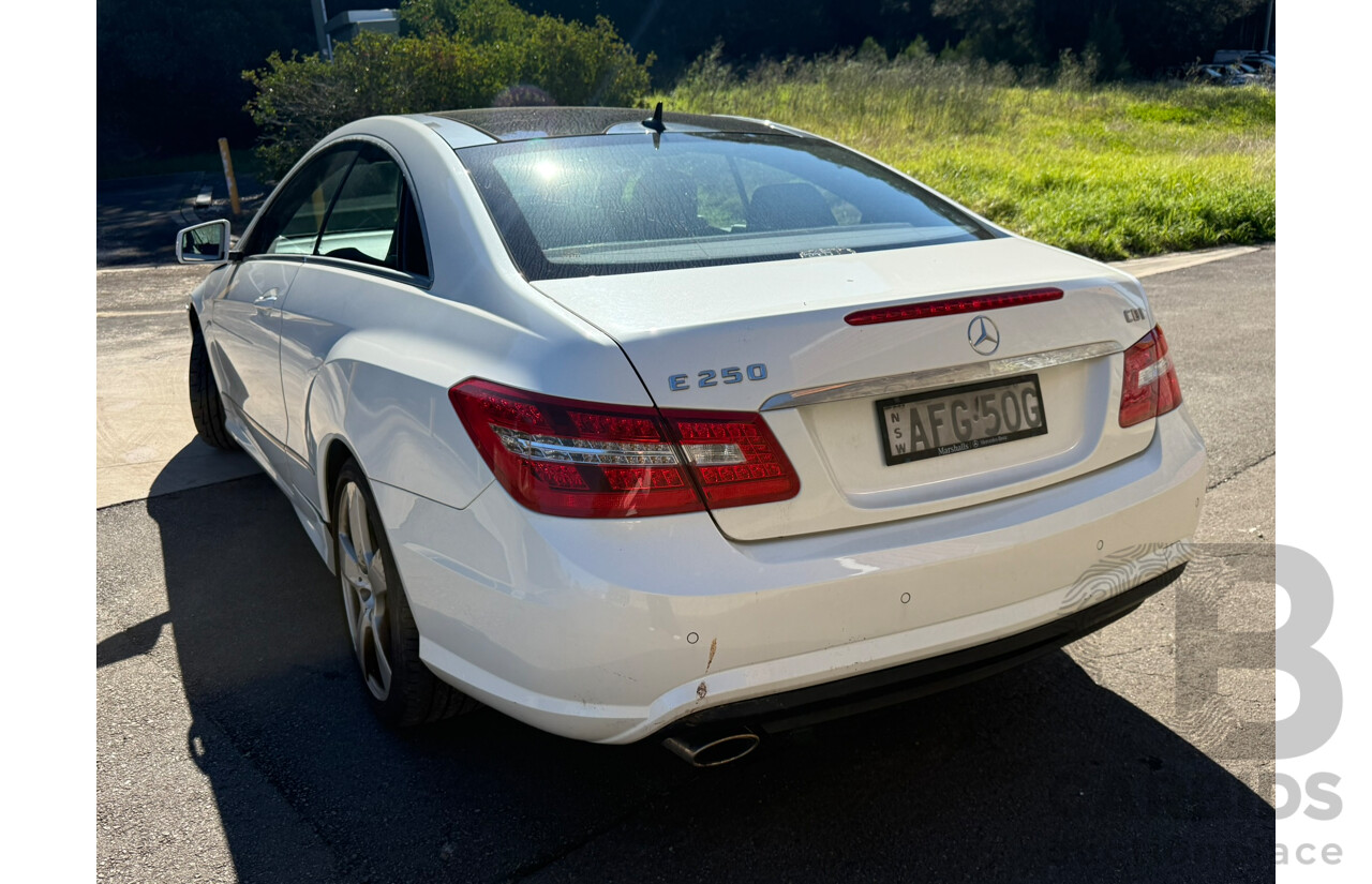 05/2010 Mercedes-Benz E250 CDI ELEGANCE RWD 207 2D Coupe White Turbo Diesel 2.1L
