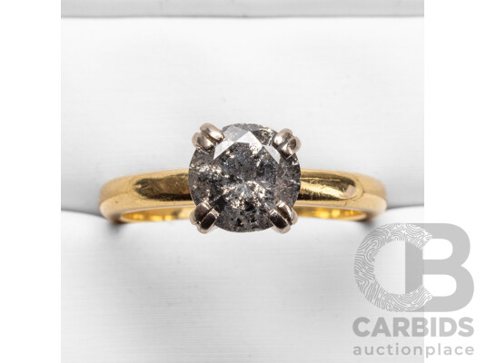 18ct Yellow Gold Solitaire Diamond Ring - Size M