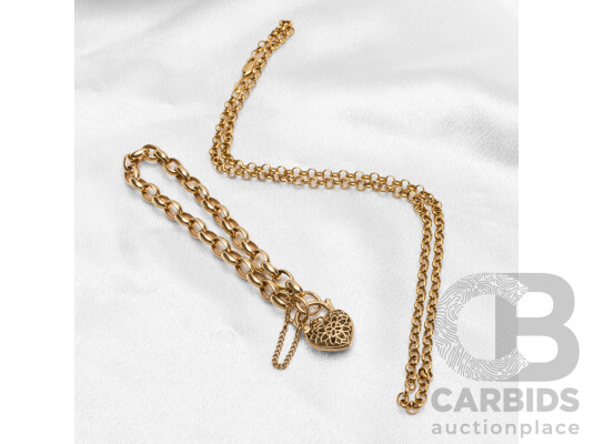 9ct Yellow Gold Necklace & Bracelet - 18.32gms