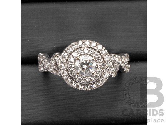 18ct White Gold & Diamonds Engagement Ring by Vera Wang - Size K