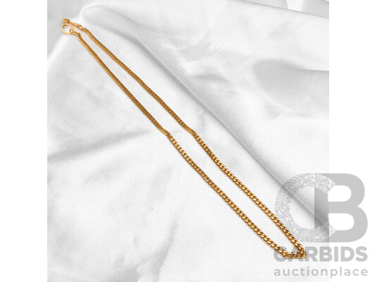 18ct Yellow Gold Beveled Curb Chain - 47.42gms