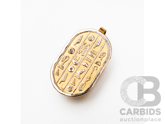 14ct Yellow Gold & Lapis Lazuli Egyptian Scarab Beetle - 8.22gms