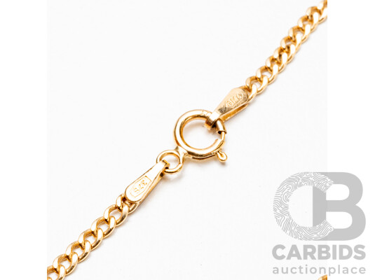 9ct Yellow Gold Fine Curb Necklace - 1.15gms