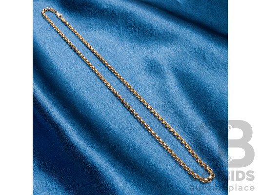 9ct Yellow Gold Belcher Link Necklace - 7.95gms