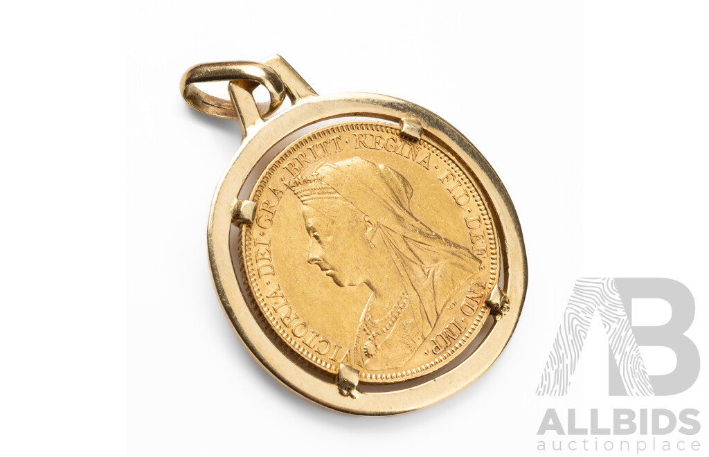 22ct Gold Queen Victoria Sovereign, 1898 & 18ct Gold Pendant - 11.89g