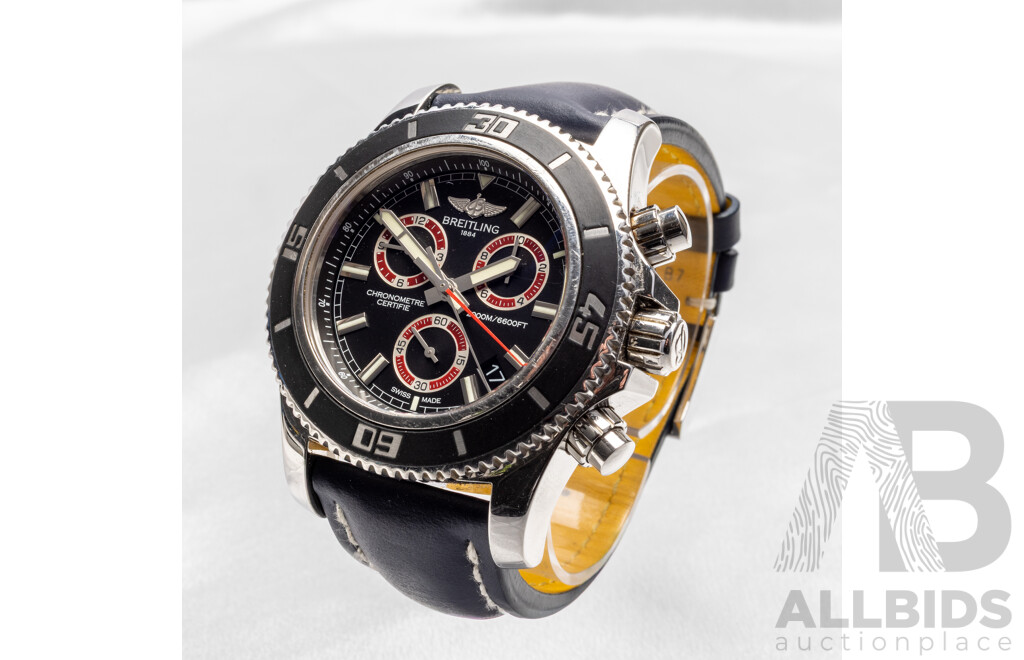 Breitling Superocean M2000 Chronograph Blue & Red Chronometre Watch - A73310