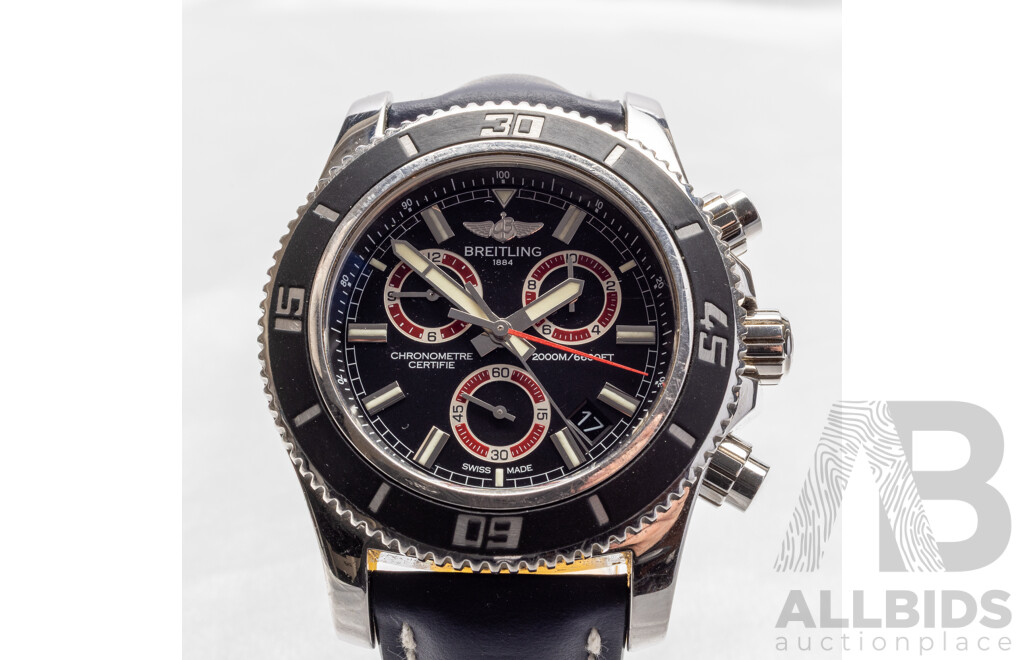 Breitling Superocean M2000 Chronograph Blue & Red Chronometre Watch - A73310