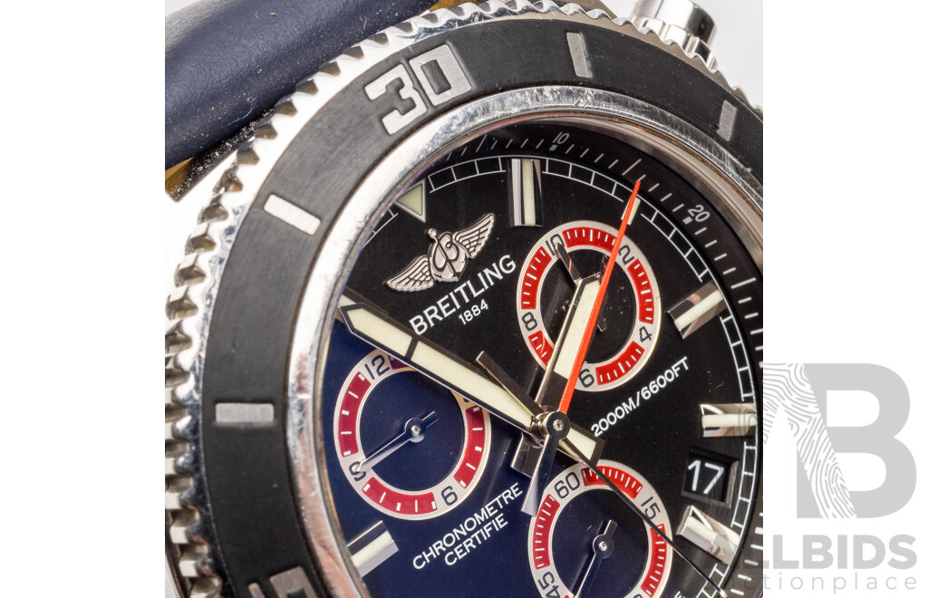 Breitling Superocean M2000 Chronograph Blue & Red Chronometre Watch - A73310