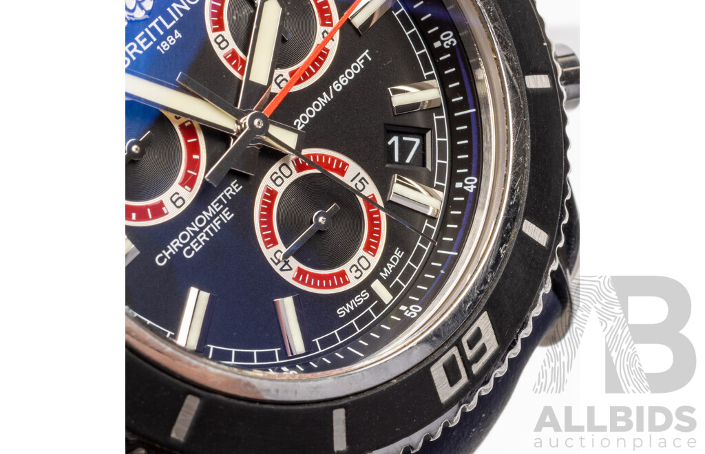 Breitling Superocean M2000 Chronograph Blue & Red Chronometre Watch - A73310