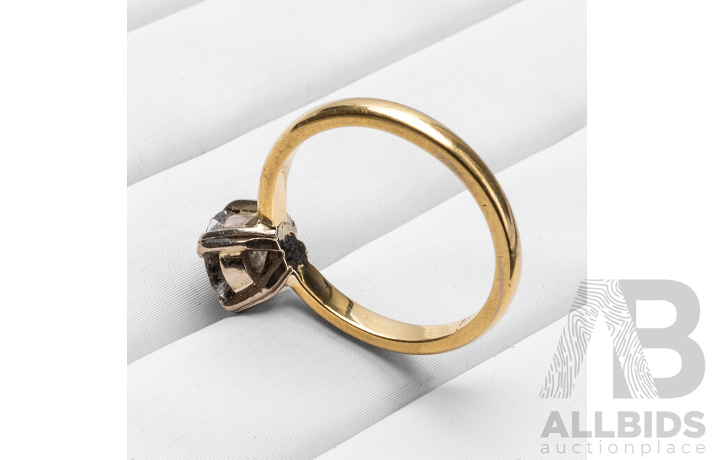 18ct Yellow Gold Solitaire Diamond Ring - Size M