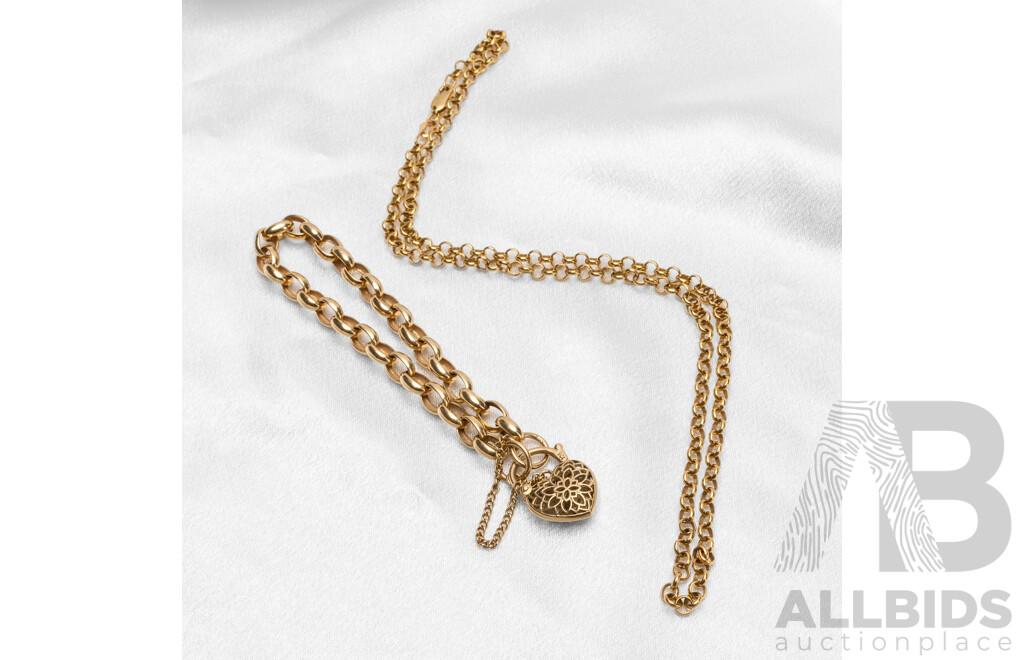9ct Yellow Gold Necklace & Bracelet - 18.32gms