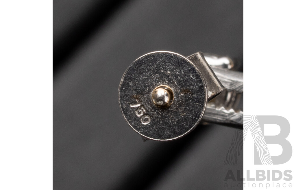 18ct White Gold & Diamond Studs - Lot of 2