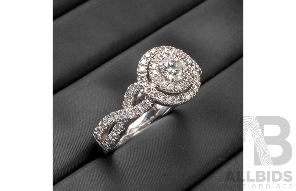 18ct White Gold & Diamonds Engagement Ring by Vera Wang - Size K