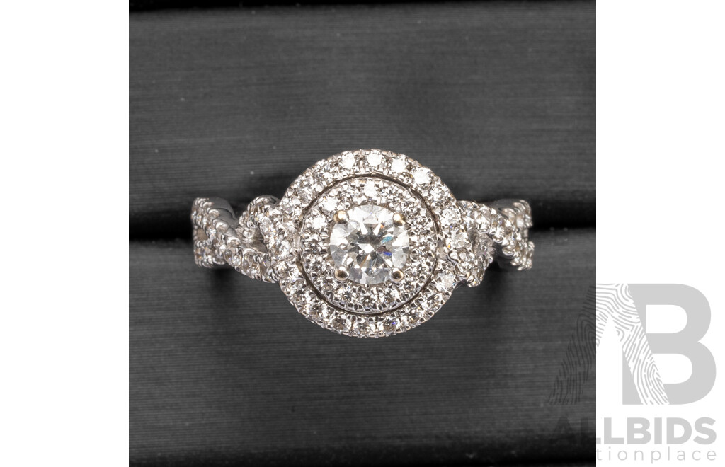 18ct White Gold & Diamonds Engagement Ring by Vera Wang - Size K