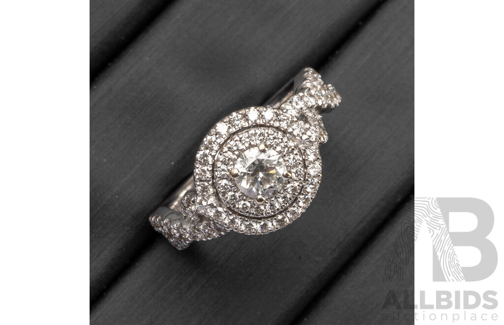 18ct White Gold & Diamonds Engagement Ring by Vera Wang - Size K