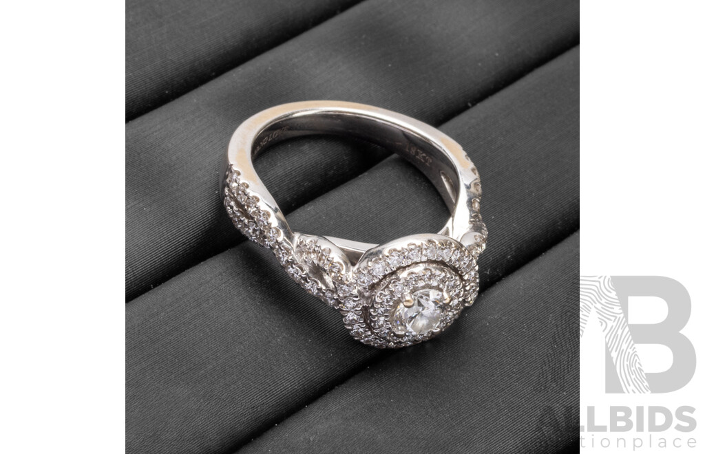 18ct White Gold & Diamonds Engagement Ring by Vera Wang - Size K