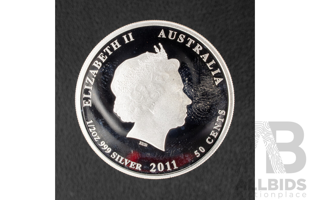 Australian Perth Mint 2011 Silver Fifty Cent Coin, Bush Babies, Australian Bilby .999
