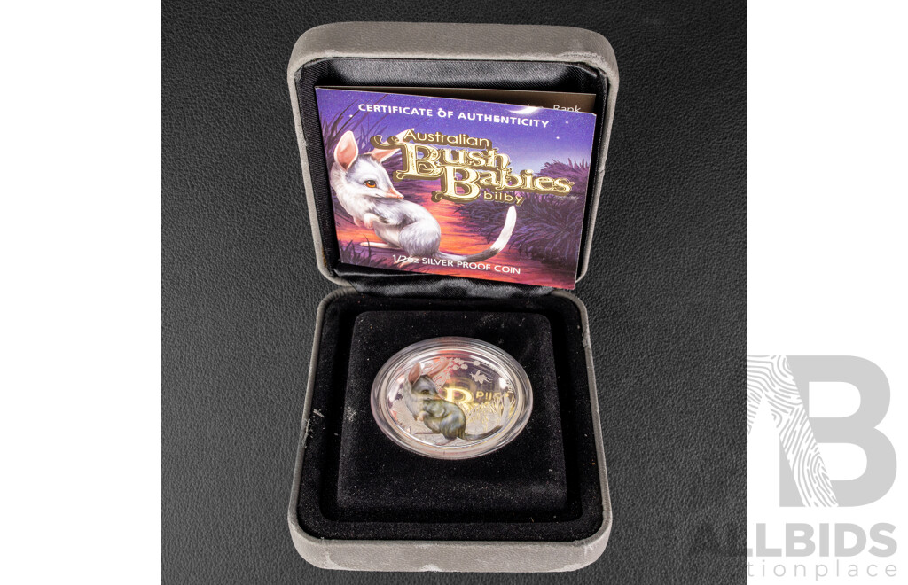 Australian Perth Mint 2011 Silver Fifty Cent Coin, Bush Babies, Australian Bilby .999