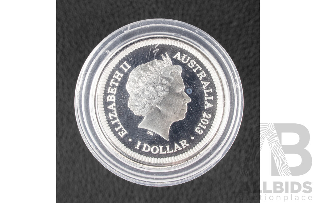 Australian 2013 Silver Proof One Dollar Coin, Holey Dollar and Dump .999