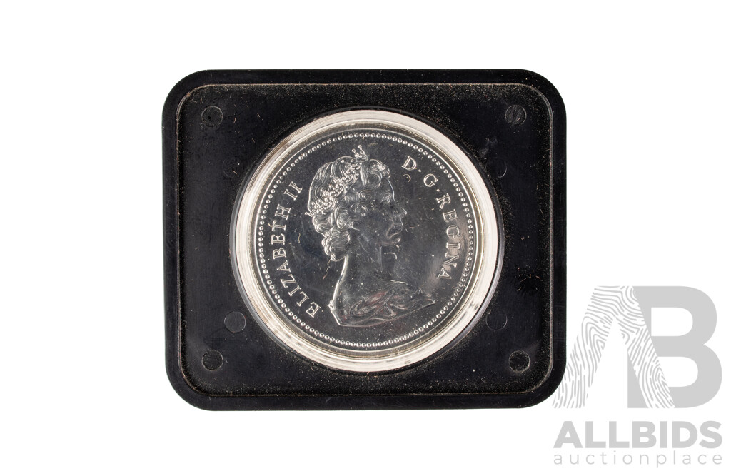 Canada 1975 Silver One Dollar Coin, 100th Anniversary of the City of Calgary .800