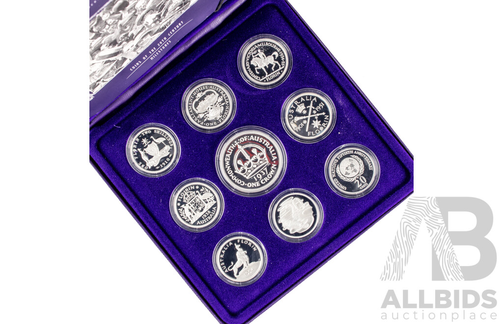 Australian RAM 1998 Nine Silver Coin Set, Coins of the 20th Century - Master Pieces in Silver .999